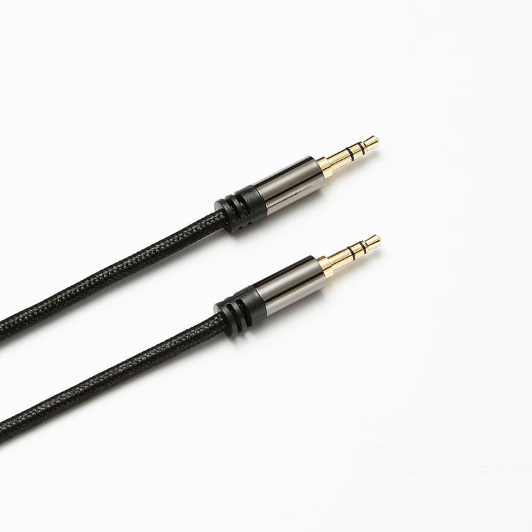 Câble Jack HG 3.5mm mâle1.50 m en cotton tressé et connecteurs renforcés - Neuf