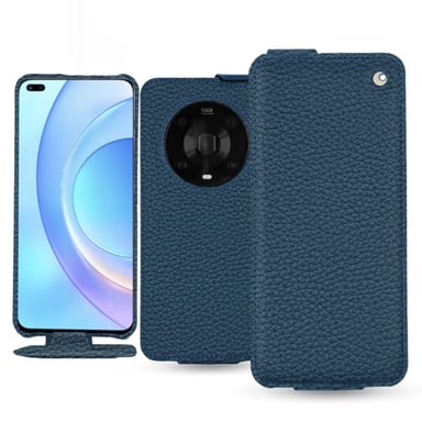 Housse cuir Honor Magic4 Pro -  - Bleu - Cuir grainé