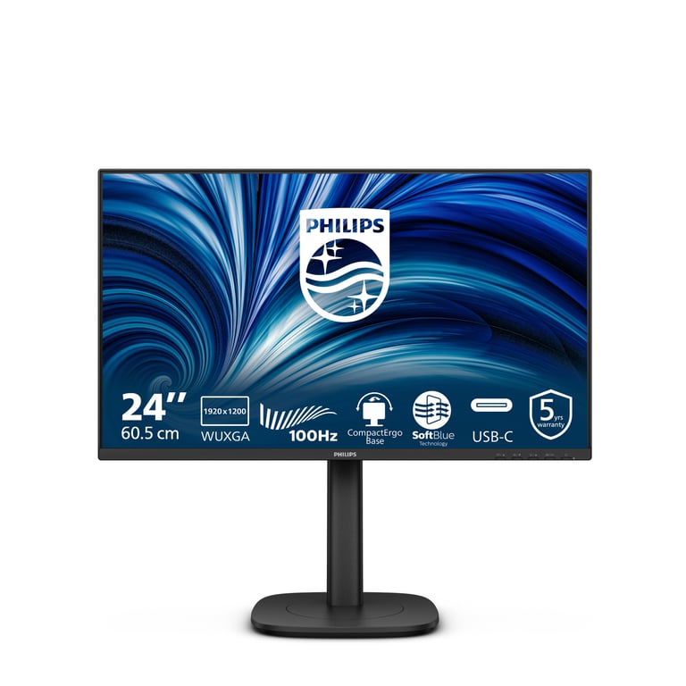 Philips 24B2N3200D 3000 Series écran LED 24 1920 x 1200 WUXGA @ 100 Hz IPS 300 cdm² 1500:1 4 ms HDMI VGA DisplayPort haut parleurs - vue 2