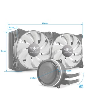 Spirit of Gamer Liquid Force 240 Caja PC, Refrigerador de Procesador líquido todo-en-uno 12 cm 1 pieza(s)