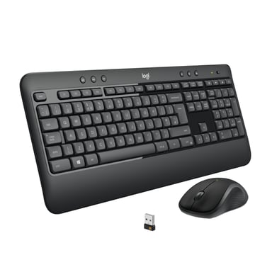 Logitech 920-008676 teclado Ratón incluido Universal RF inalámbrico AZERTY Francés Negro, Blanco
