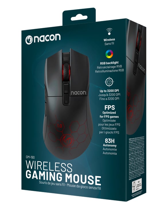 NACON GM 190 Gaming Droitier Wi Fi Optique 3200 DPI Neuf - vue 4