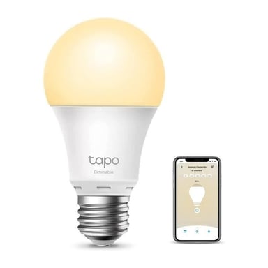 TP-Link Tapo Wifi Connected Bulb, Bombilla LED E27 de color blanco cálido, compatible con Alexa, Google Home y Siri Tapo L510E.