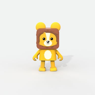 Mobilità a bordo dell'altoparlante portatile stereo Dancing Animal Lion Yellow 3 W