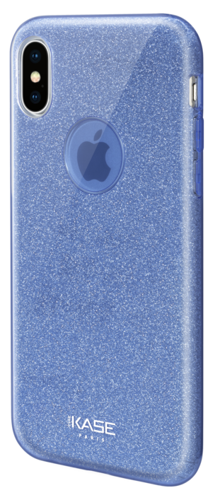 Carcasa fina de purpurina para Apple iPhone X/XS, Azul