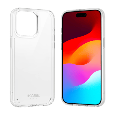 Custodia invisibile antibatterica ibrida antiurto per Apple iPhone 15 Pro Max, trasparente