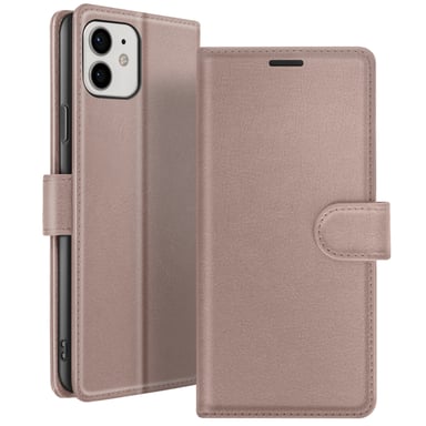Zanaé Funda tipo cartera para iPhone 12 y 12 Pro con soporte y lengüeta magnética Topo