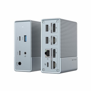 HYPER HDG212B docking station USB 3.2 Gen 2 (3.1 Gen 2) Type-C Argento