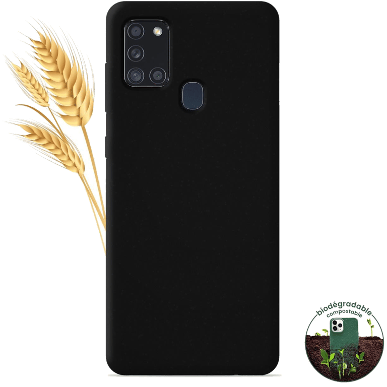 Coque silicone unie compatible Biodégradable Noir Samsung Galaxy A21S