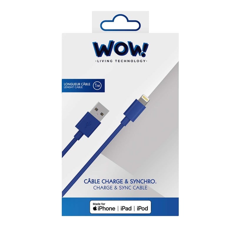 Câble USB A / Lightning 2. 1m FastCharge WOW Neuf - vue 7