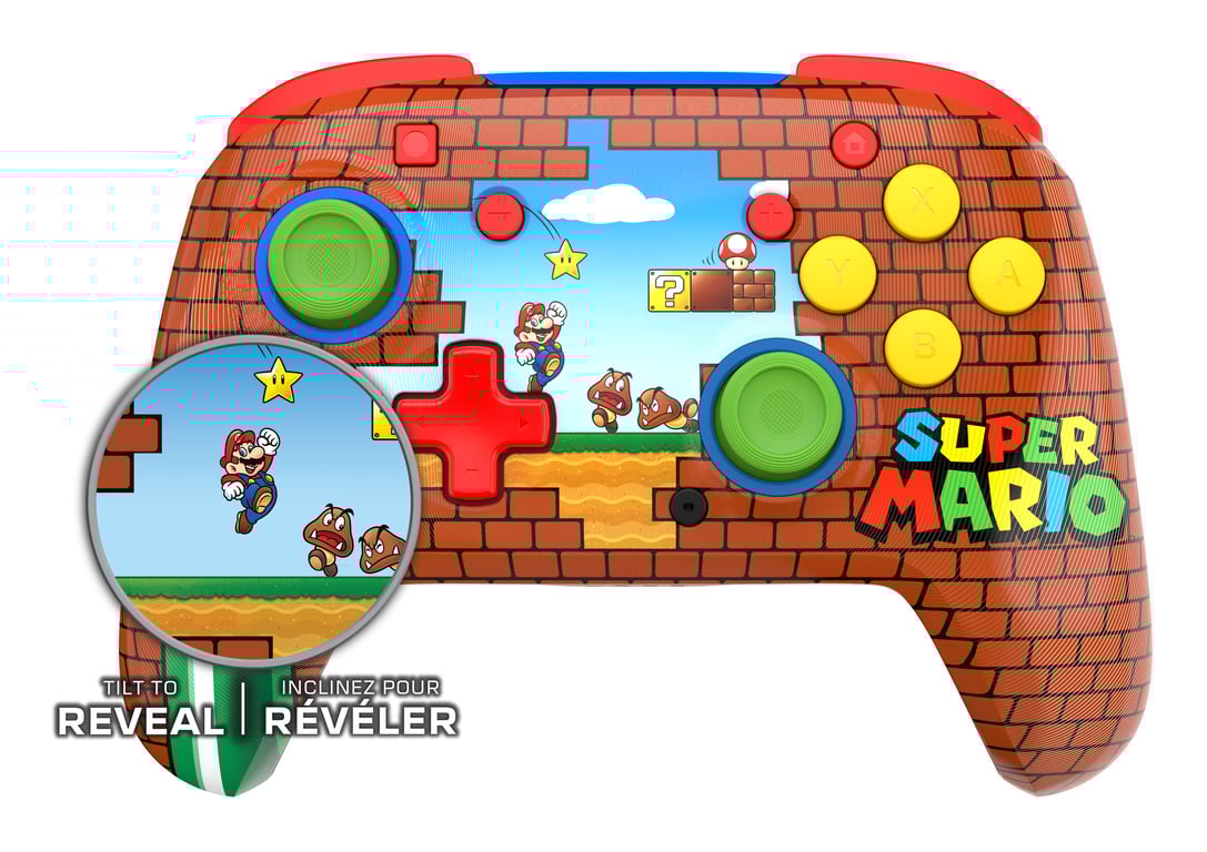 Turtle Beach Rematch Mario Brick Manette sans fil sous licence officielle Nintendo pour Nintendo Switch avec batterie rechargeable. Fonctionne aussi avec la Nintendo Switch 2 - Bouton C indisponible - Neuf