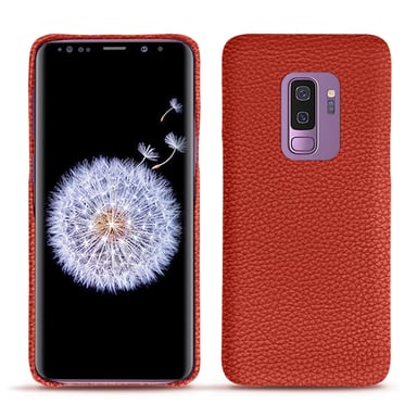 Coque cuir Samsung Galaxy S9+ -  - Orange - Cuir grainé