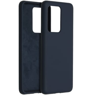 Accezz Coque Liquid Silicone pour Samsung Galaxy S20 Ultra - Bleu foncé