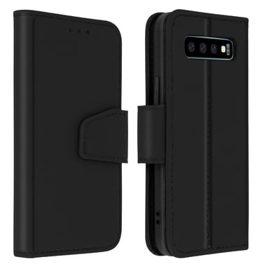 Funda de Piel Premium Samsung Galaxy S10 Tarjetero F. Soporte - Negro