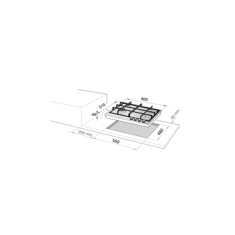 De'Longhi FFA 46 ASDV plaque Acier inoxydable Intégré 60 cm Gaz 4 zone Neuf - vue 2