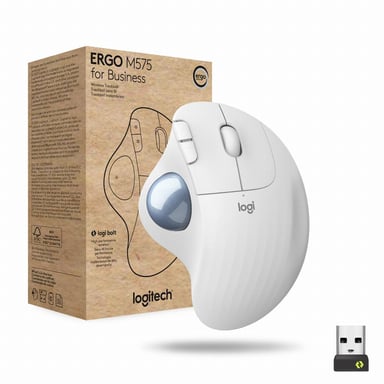Logitech ERGO M575 for Business RF Wireless Right-Handed Mouse + Bluetooth Trackball 2000 DPI