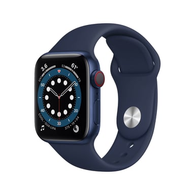 Apple Watch Series 6 OLED 40 mm Numérique 324 x 394 pixels Écran tactile 4G Bleu Wifi GPS (satellite)