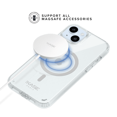 Custodia antiurto magnetica invisibile antibatterica per Apple iPhone 15 Plus, trasparente