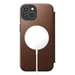 Nomad Funda con cierre para iPhone 15 Plus Magsafe con moderno tarjetero de piel Marrón