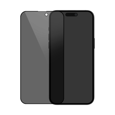 Protector de pantalla de vidrio templado de privacidad (cobertura del 100 %) para Apple iPhone 15 Pro, color negro