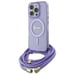 Estuche Guess para iPhone 16 Pro 6.3'' estuche rígido púrpura Crossbody Cord Script MagSafe
