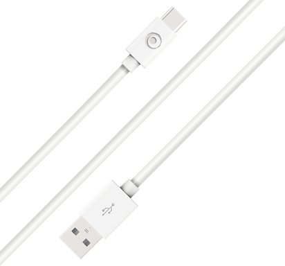 Câble USB A/USB C 2m Blanc - 100% Plastique recyclé Bigben