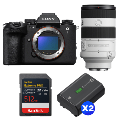 Appareil photo hybride Sony Alpha 1 II + FE 70-200mm f/4 Macro G OSS II + 1 SanDisk 512GB Extreme PRO UHS-II + 2 Sony NP-FZ100 + Ebook ''20 astuces pour des images qui claquent''