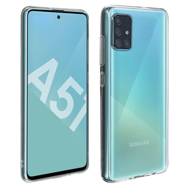 Funda Samsung Galaxy A51 Silicona Flexible y Cristal Templado 9H Transparente