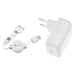 Heden Cargador de pared 3en1 Micro usb + 2 conectores apple Cable retráctil de 80 cm Blanco