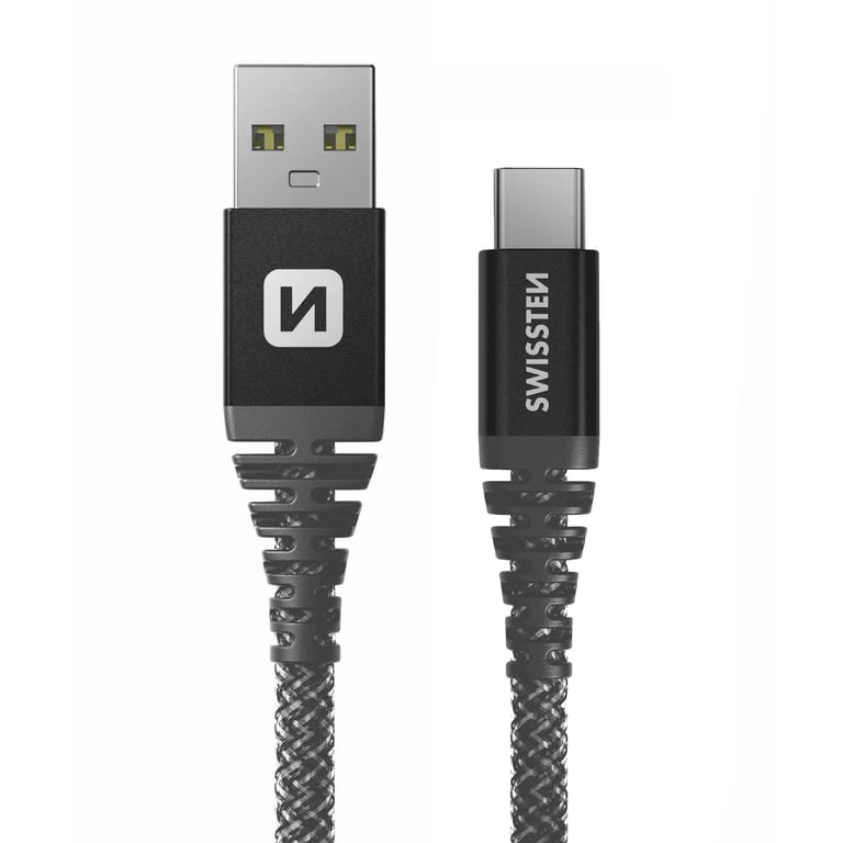 Câble USB C Fibre Aramide 1.5m Charge Rapide Prise USB Swissten Neuf - vue 4