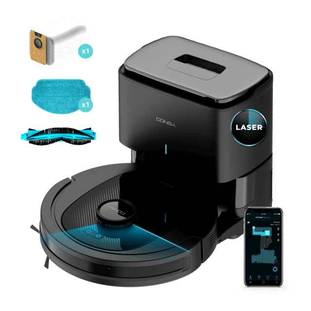 Cecotec Robot aspirateur Conga 7490 Ultimate Home X Treme 2600 Pa. Autonomie 120 Min Navigation Laser et Station de vidange Automatique Nettoyage 4 en 1 Brosse Centrale Multifonction app - vue 2