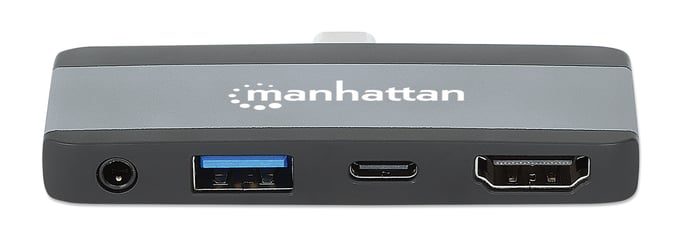 Manhattan 190404 base para portátil y replicador de puertos Alámbrico USB 3.2 Gen 2 (3.1 Gen 2) Type-C Gris
