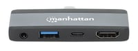 Manhattan 190404 base para portátil y replicador de puertos Alámbrico USB 3.2 Gen 2 (3.1 Gen 2) Type-C Gris