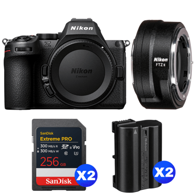 Cámara híbrida Nikon Z5 II + FTZ II + 2 SanDisk 256GB Extreme PRO UHS-II + 2 Nikon EN-EL15c + Ebook ''20 consejos para fotos que impactan''