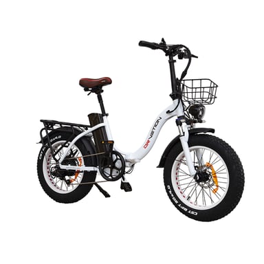 Bicicleta eléctrica urbana DRVETION CT20 con cesta delantera y batería de 250 W, 48 V y 20 AH
