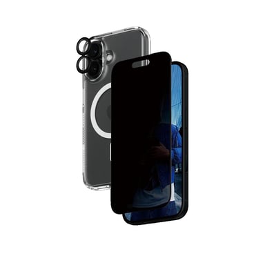 Pack de protection de la vie privée 3-en-1 PanzerGlass iPhone 16 Transparent