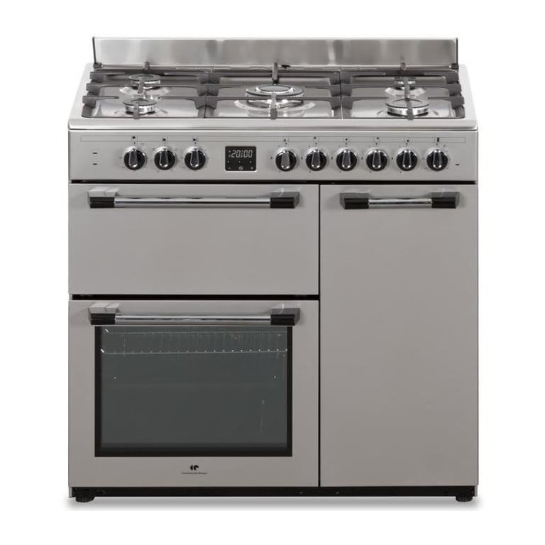 Cuisinière piano gaz 3 fours électriques CONTINENTAL EDISON CECP903FIX 5 feux Inox Largeur 90 cm - vue 10