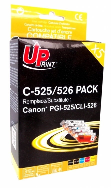Pack UPrint compatible CANON PGI525CLI526 5 cartouches Neuf