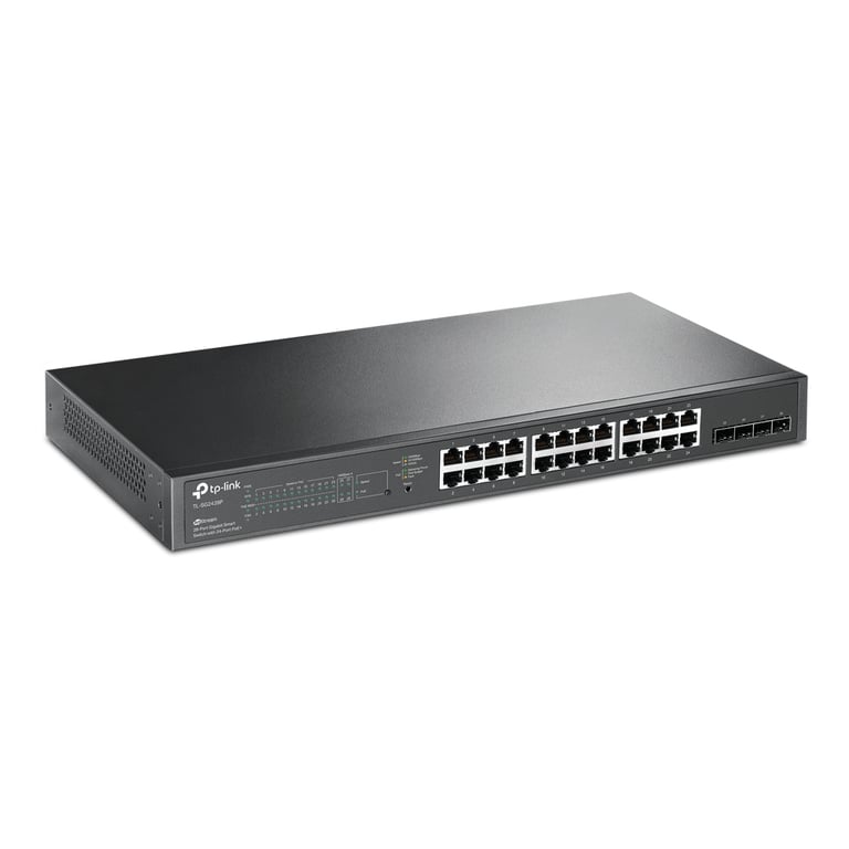 TP Link JetStream TL SG2428P commutateur réseau Géré L2L2+ Gigabit Ethernet 101001000 Connexion Ethernet supportant 'alimentation via ce port PoE 1U Neuf
