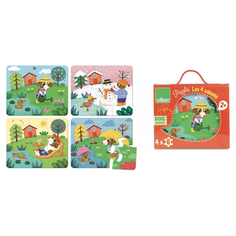 Coffret de Puzzles en Bois : Les 4 Saisons Amusement Éducatif Neuf - vue 5