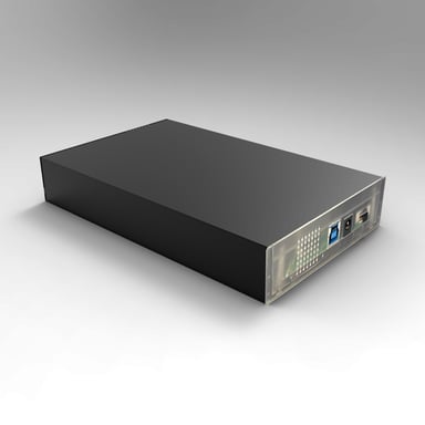 Boitier externe HEDEN 3.5'' pr 3.5'' HDD/SATA jusqu'à 16 To,  USB3.0 , boitier en alliage d'alu,  noir