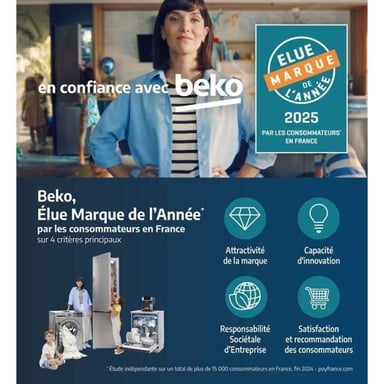 Frigorífico encastrable BEKO - 2 puertas - 400L - Refrigeración ventilada