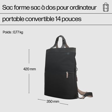 HP Bolso de mano de mochila para ordenador portátil convertible de 14 pulgadas