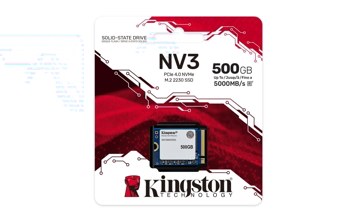 Kingston Technology 500G NV3 M.2 2230 NVMe SSD - Neuf
