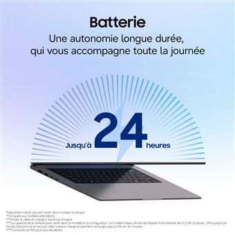 Samsung Galaxy Book6 14  Copilot+ PC Intel Core Ultra (Série 3) 16Go 512Go SSD Azerty Anthracite - Neuf