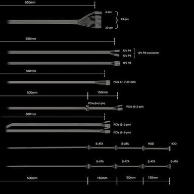 ¡Fuente de alimentación para PC - ! - Pure Power 13 M - 850 W - Semipasiva - ATX 3.1 - PCIe 5.1