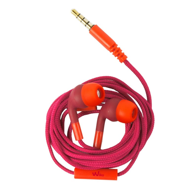 Wiko WiSHAKE Casque Avec fil Ecouteurs Appels/Musique Violet, Rouge - Neuf