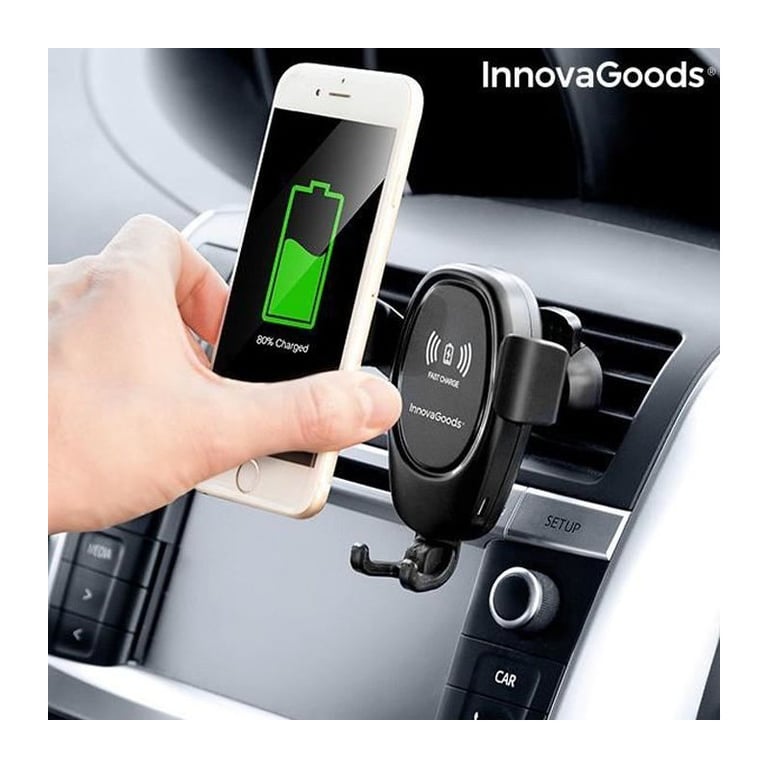 Support pour téléphone portable avec chargeur de voiture sans fil Wolder InnovaGoods Neuf - vue 2