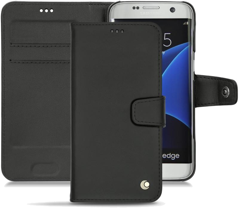 Housse cuir Samsung Galaxy S7 Edge - Rabat horizontal portefeuilleNoir