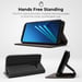 Moozy Case Flip Cover pour Samsung A8 2018, Noir - Étui à Rabat Magnétique Intelligent avec Porte-Cartes et Support